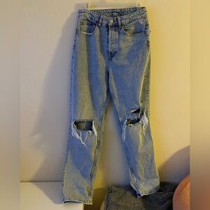 H&M Light Blue Denim ripped jeans